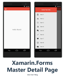 قائمة ماستر وديتلز Xamarin forms master details menu