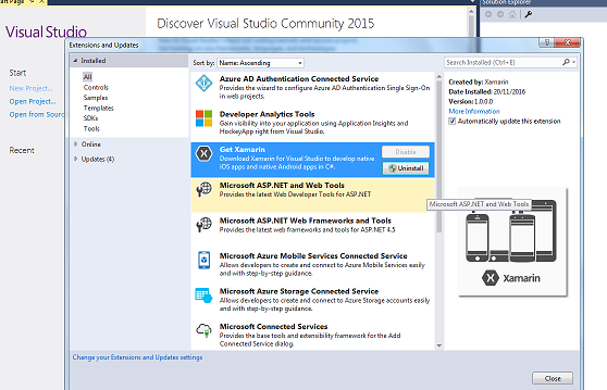 Reducing visual studio 2015