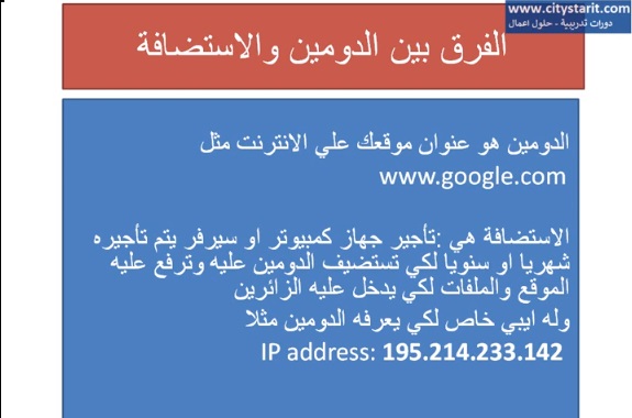 الفرق بين الدومين والاستضافة كالاسم ومنزلك Domain and Hosting -استضافة مشتركة