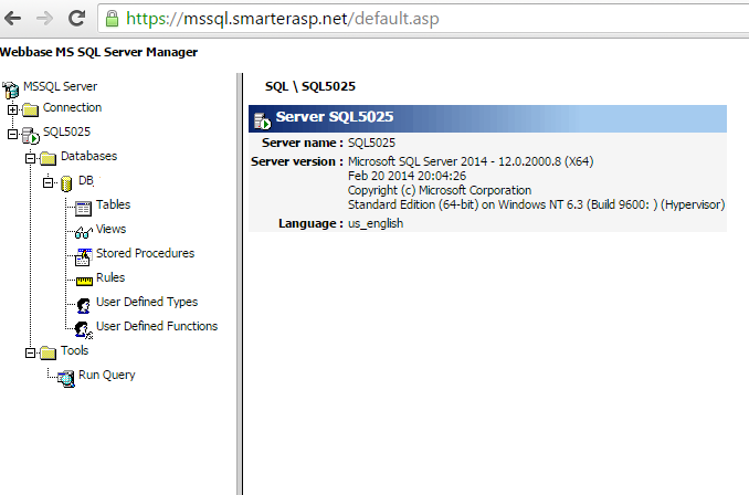 smarterasp hosting database and connection string