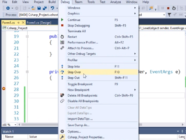  كيفية تتبع الاخطاء بلغة السي شارب #How trace error breakpoint in C