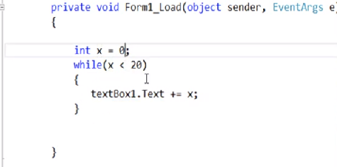  مشكلة الدخول بتنفيذ الى مالانهاية باستخدام  C# while loop