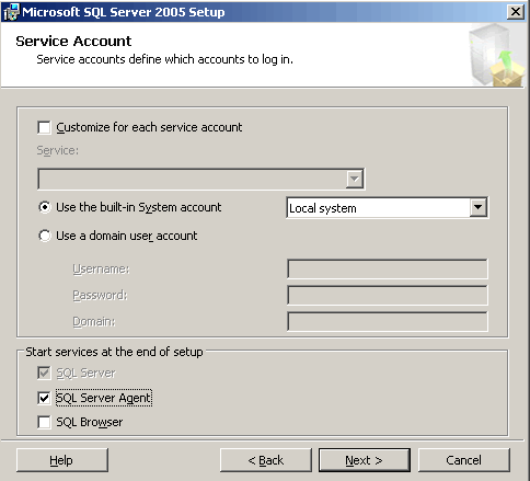 اختيار مكان تحميل sql server local