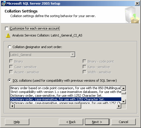 مشاكل اللغة العربية sql collation