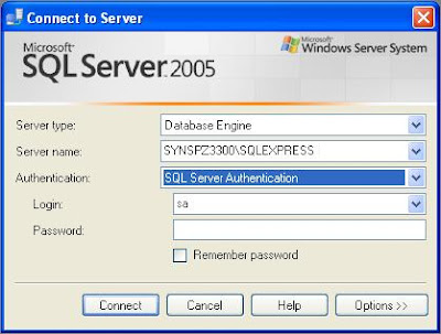 دخول sql server