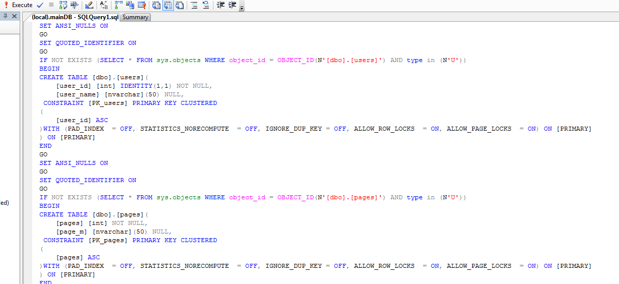 SQL Server tables